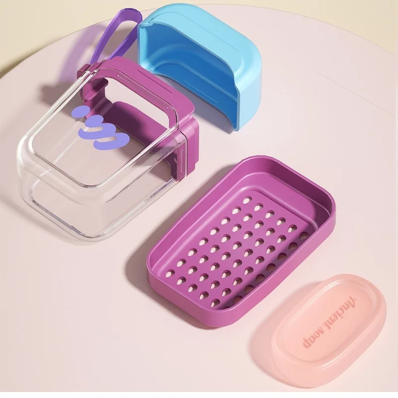 Portable Mini Soap Box Portable Mini Soap Box Sealed Drain Moisture-Proof Transparent Luxury Soap Box Casa Bathroom Accessories