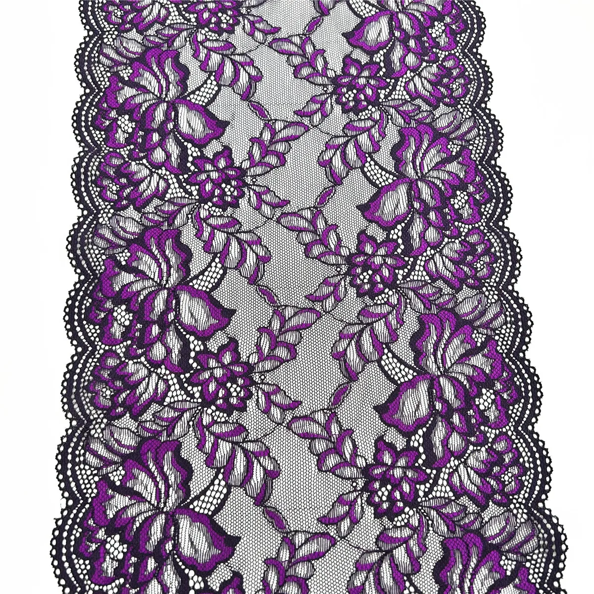 3y/lot Width 23cm Pretty Violet Purple Elastic Lace For Clothing Accessories Dress Sewing Applique Costume Lace Fabric Wedding 5