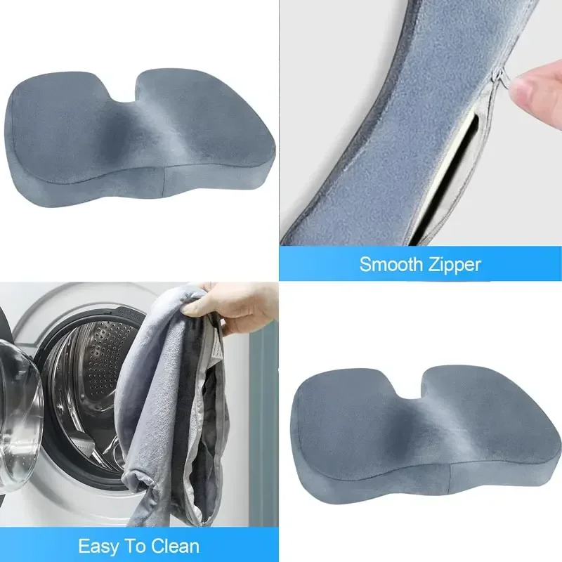Bamboo Fiber Orthopedic Memory Foam Cushion for Sedentary Back Pain Relief Cushion Comfort Office Chair Car Seat Waist Pillow 5