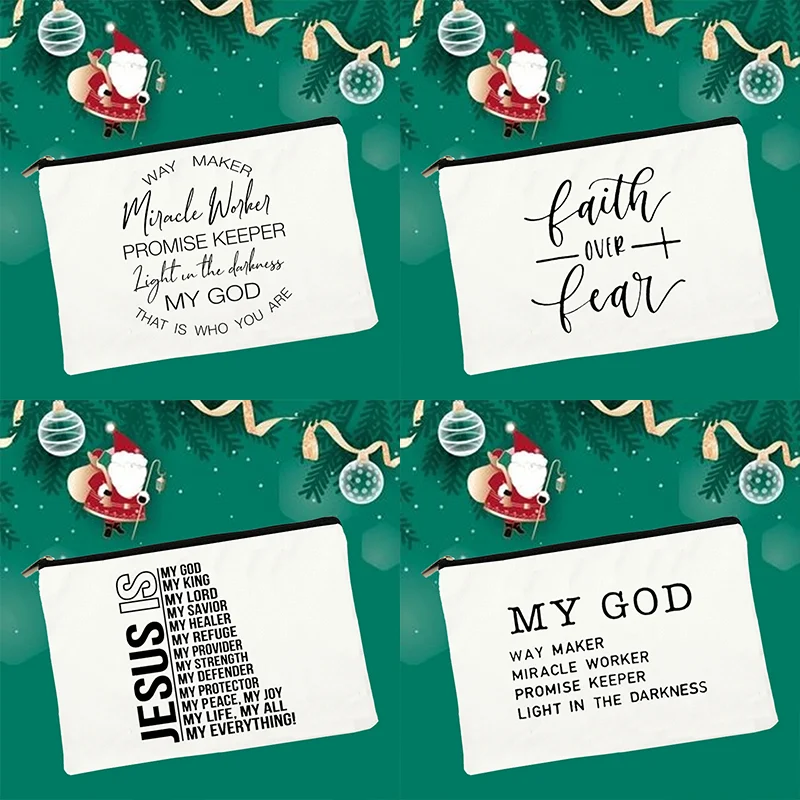 

Jesus Is My God King Everything Print Cosmetic Organizer Fashion Makeup Case Make Up Organizer Bag Travel Organizer Gift for Her