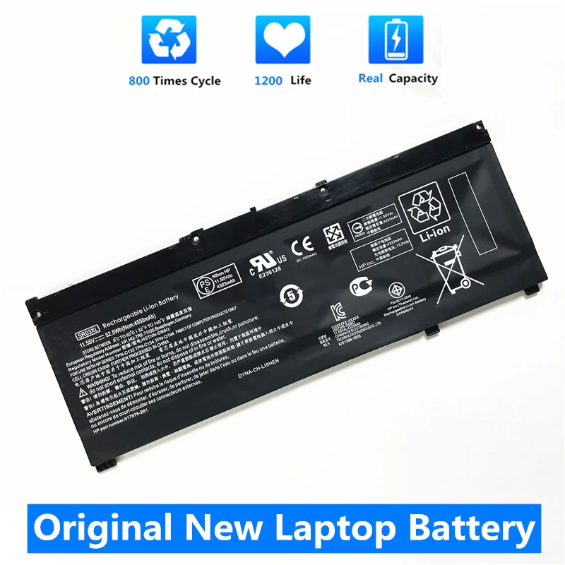 Csmhy Nuova Batteria Per Laptop Sr03Xl L08934-2B1 L08855-855 Per Hp Omen 15-Ce, Muslimion Gaming 15-Cx0096Tx,Cx0006Nt