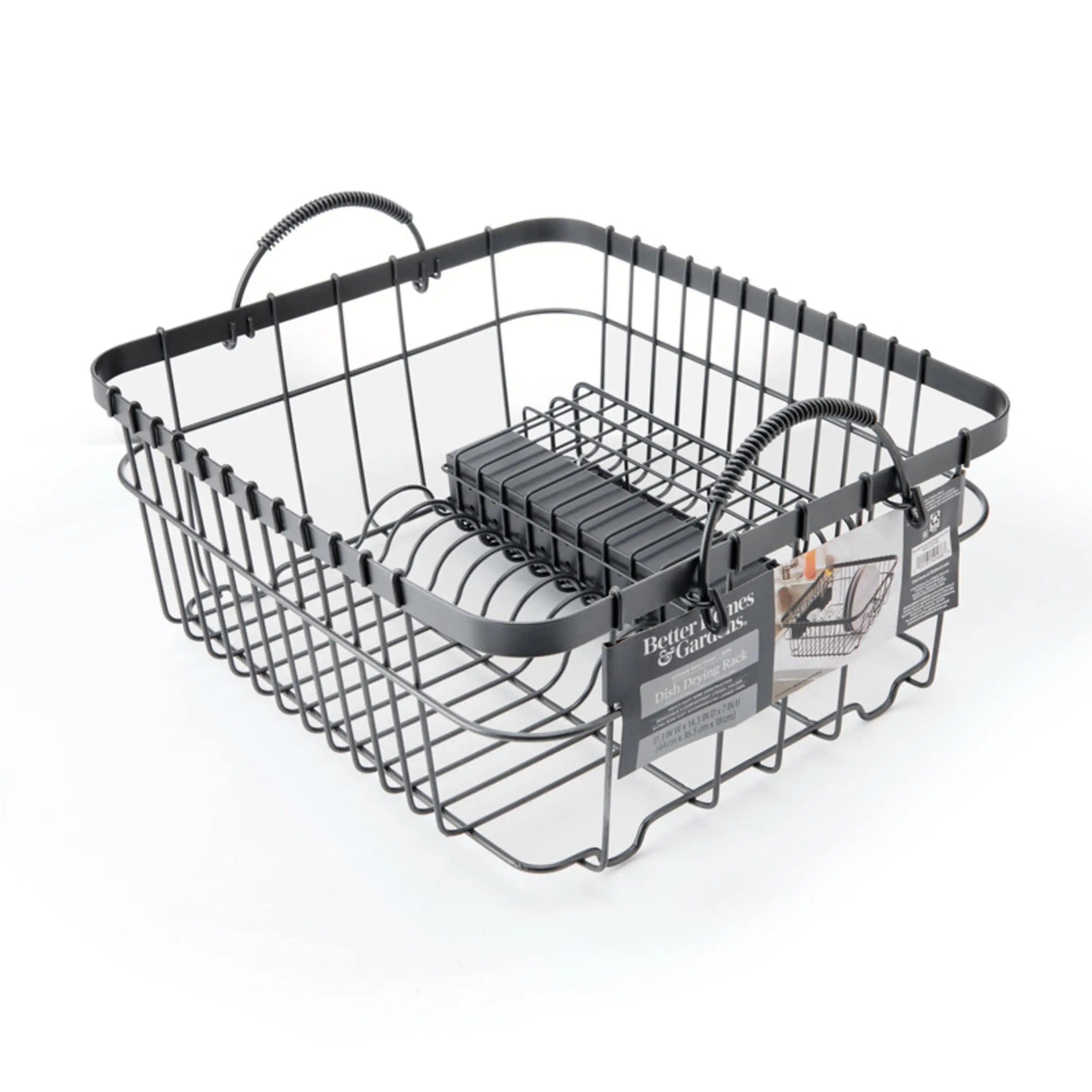 

BHG Metal Dish Rack with Caddy Antique Gray