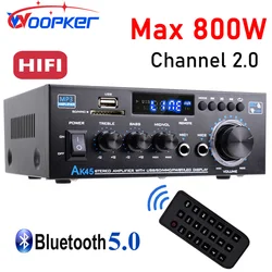 Woopker HiFi Bluetooth Surround Sound Amplifier - 180W Dual Channel Audio AMP (UK Plug)