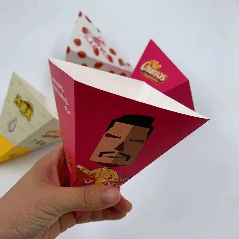 100pcs Spanish Churros Takeaway Boxes, Disposable Paper Food Packaging for Chocolate, B... - SKU SCTB1223 - UGI Packaging