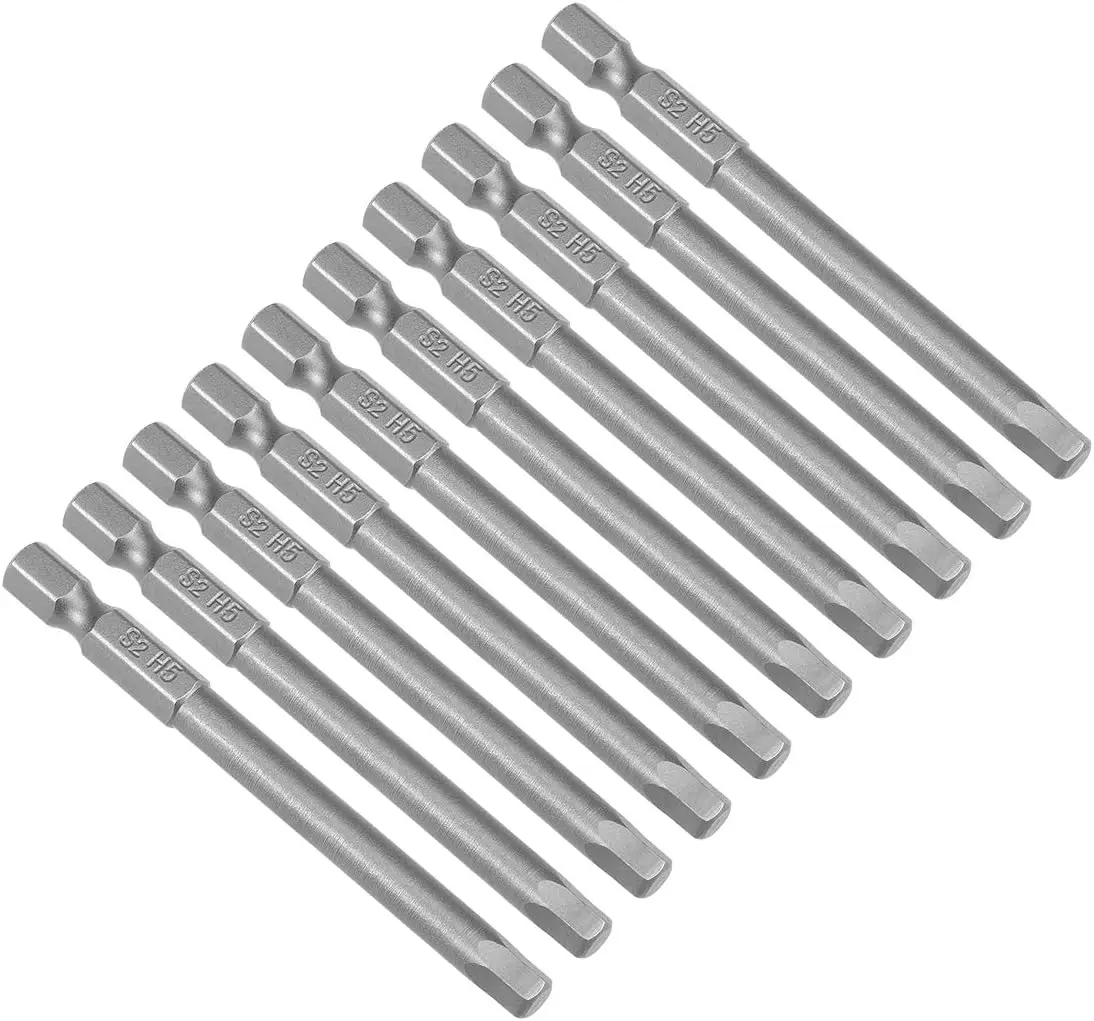 

Kidisoii 10 Pcs H5 Magnetic Hex Head Screwdriver Bits, 1/4 Inch Hex Shank 2.95-inch Length S2 Power Tools
