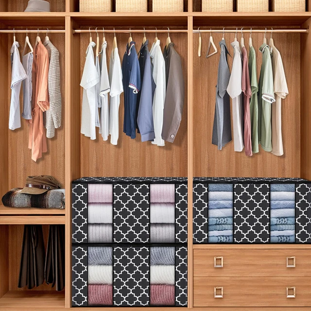 Large Clothes Storage Organizer with Handles for Closet Storage