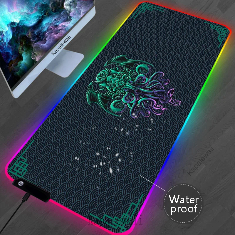 

Большой коврик для мыши светодиодный Oni RGB, Настольный коврик для геймеров, скоростной коврик для мыши 900x40 0 мм, водонепроницаемый коврик для мыши, игровые аксессуары, коврики для клавиатуры