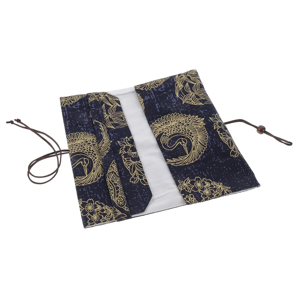 A5 Adjustable Book Cover Decorative Book Sleeve Crane Design Book Protector Hand-made Cloth Book Cover Hand Account Book