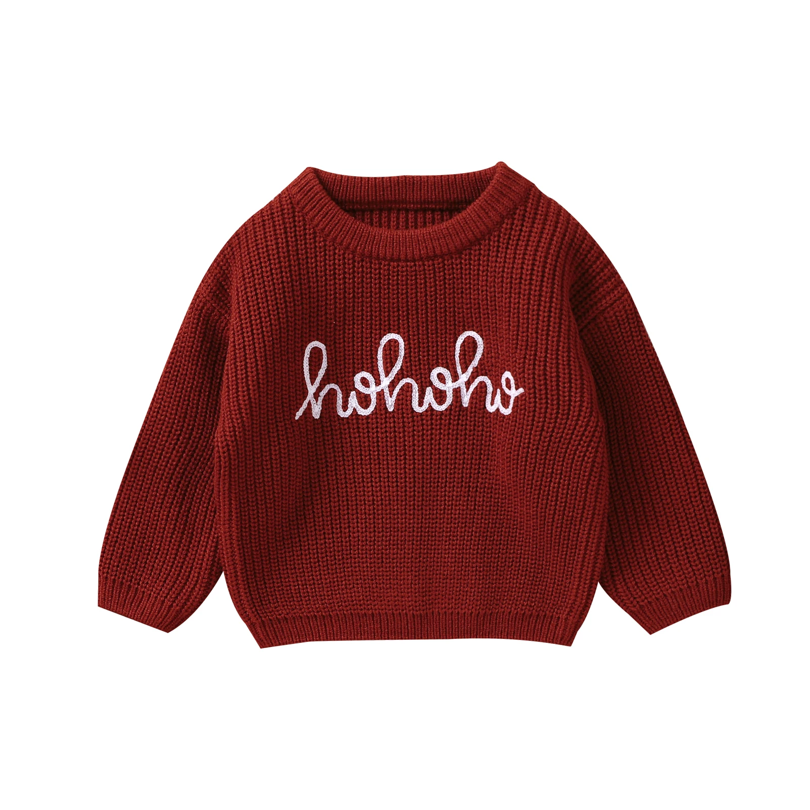 Baby Sweater Long Sleeve Crew Neck Letters Winter Warm Knit Pullover Sweater Infant Clothes for Girls Boys