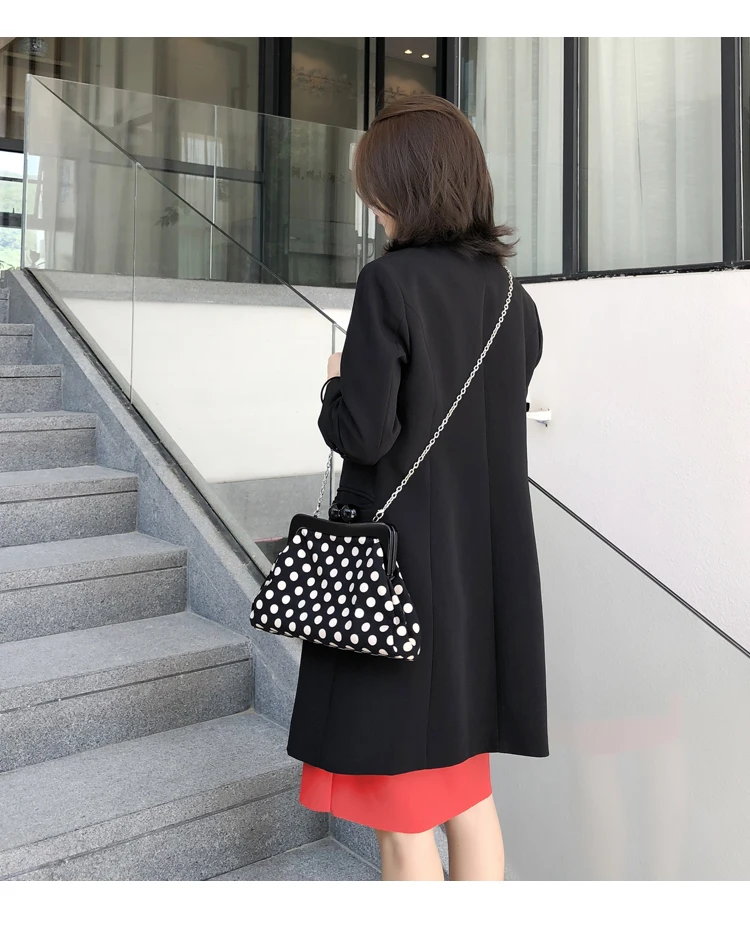 Women Polka Dot Handbag Shoulder Bag Clip Evening Day Clutches Acrylic Clip Bag Crossbody Bag Zipper & Hasp Party Wedding - 5