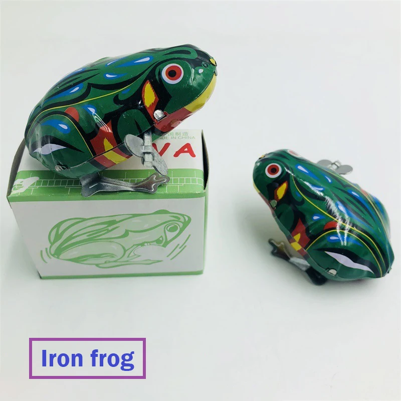 Classic Wind Up Clockwork Toys Kids Funny Tank Jumping Frog Vintage Toy Jumping Rabit Vintage Action Figures Toys for Baby Gifts wind up toy