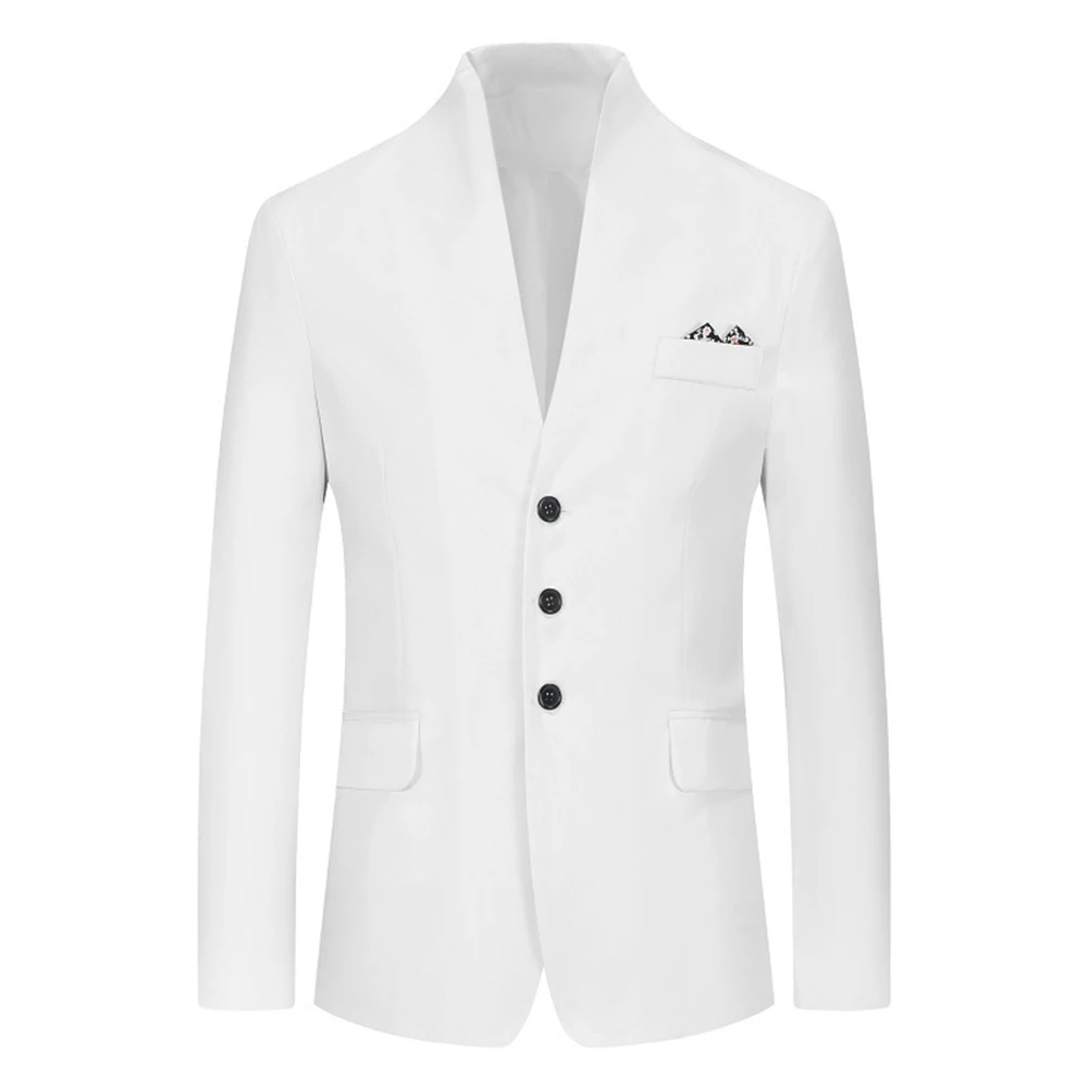 

Men Formal Suit Blazer Slim Fit Stand Collar Jacket Business Work Button Coat Fashion It Elegants Suit Coats Formal Wear Man