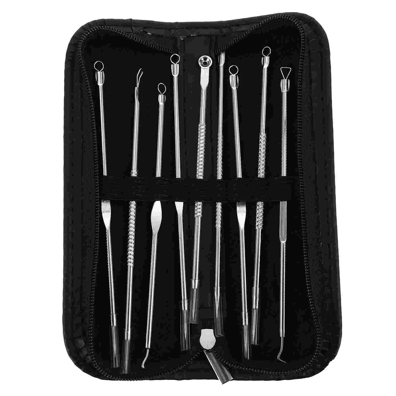 

9pcs/Set Needle Blackhead Sucker Face Skin Care Tool Zit Removing Tools Pore Extractor Double- End Needles Pimple Acne extruder