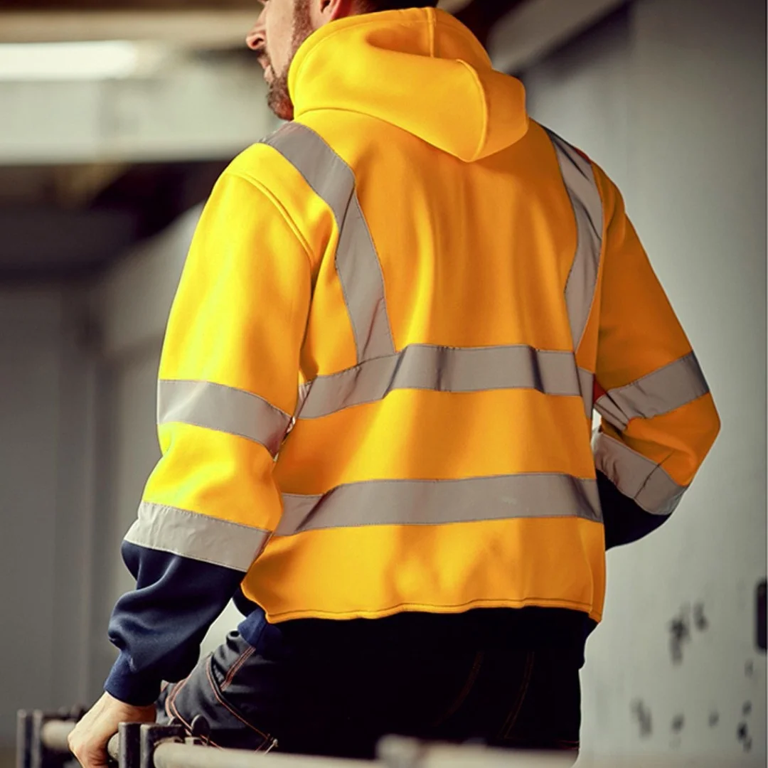 Polyester High Visibility Reflective Hoodie for Outdoor Construction