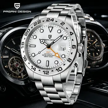 PAGANI DESIGN 2026 New Automatic Machinery Men's Watch GMT DG5833 Stainless Steel sapphire crystal 10Bar Waterproof reloj hombre