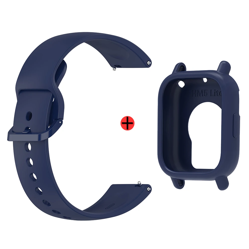 Premium Silicone Adjustable Watch Strap with Case Decoration - Single Color Replacement Wristband