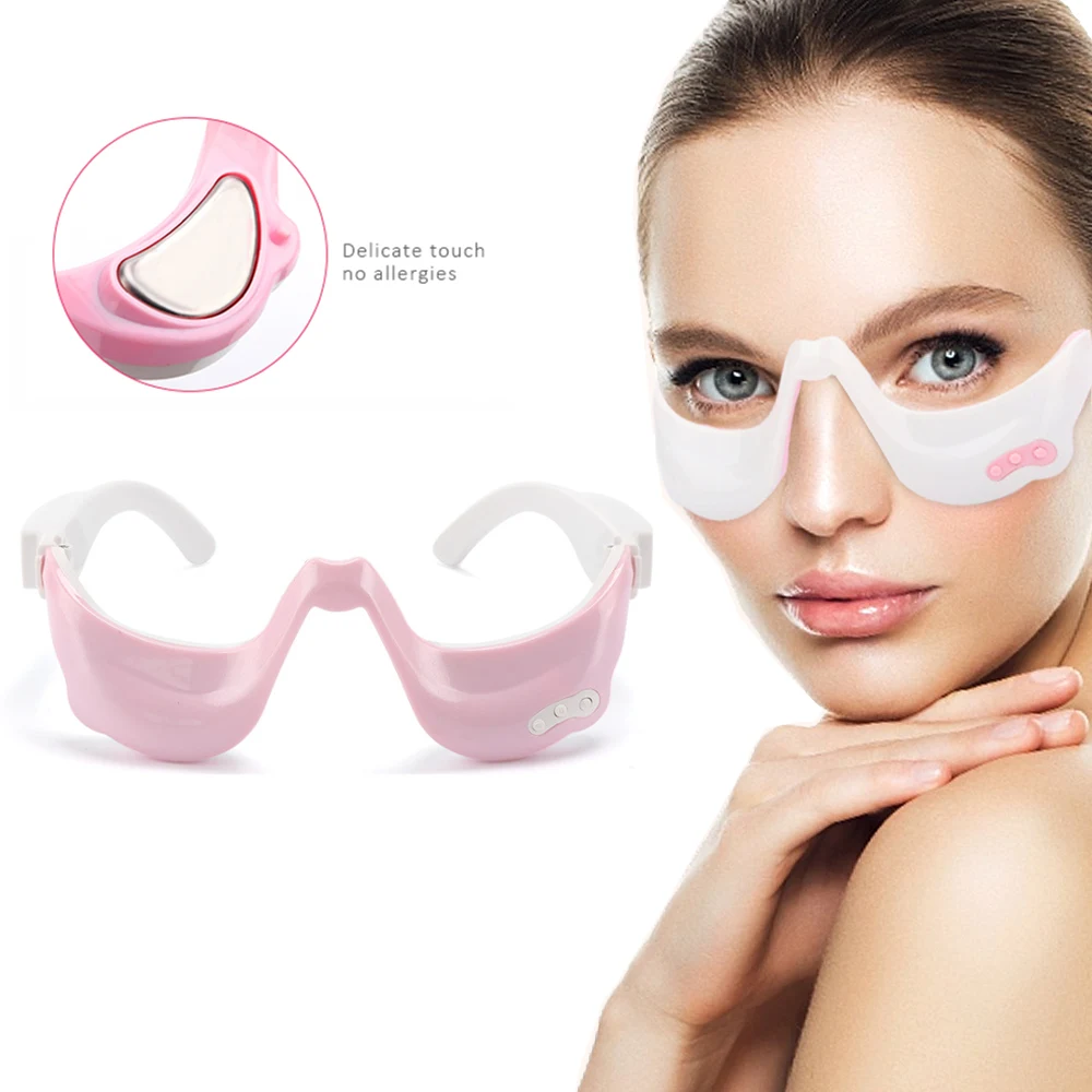 3D Smart Vibration Ems Micro Current Pulse Hot Compress Eye Massager Remove Dark Circle Fatica Alleviare Il Dispositivo Di Riduzione Delle Rughe