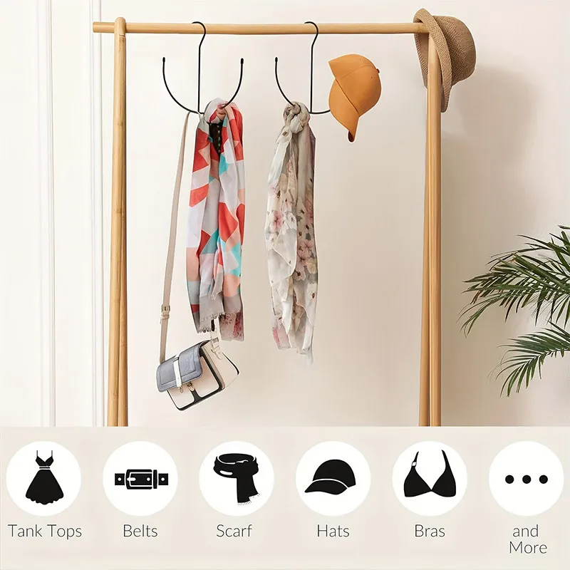 Hanging Hat Organizer Rack Baseball Cap Display Organizer Hat Scarf Towel Tie Storage Holder for Closet Bedroom Saving Space