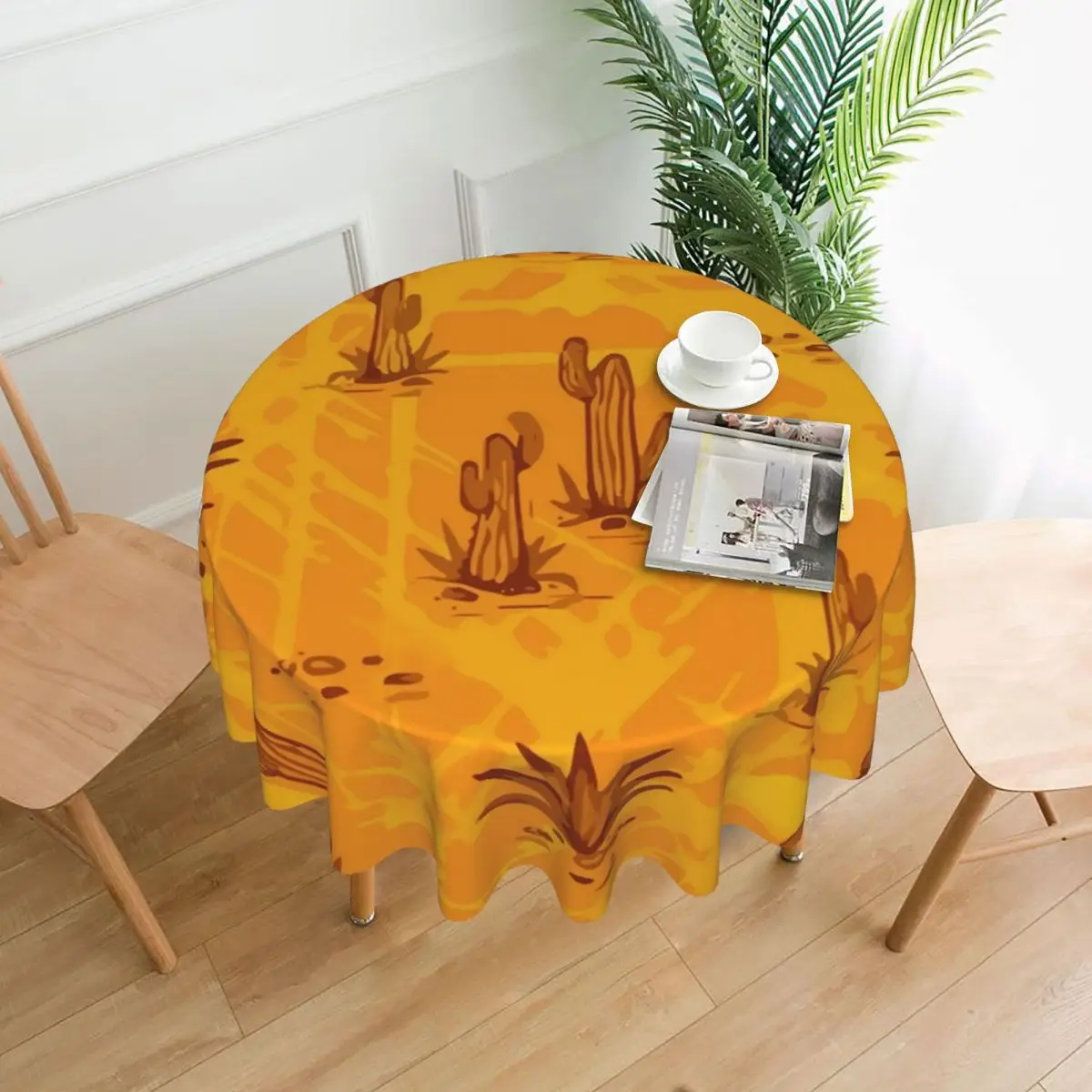 

Tablecloth Desert Cactus Round Table Cloth Abstract Art Vintage Table Cover Tablecloths Kitchen Dining Room Table Decoration