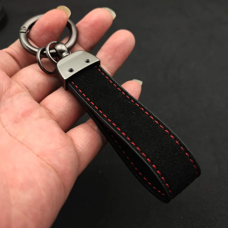 Luxury Women Men Suede Leather Car Keychain For Range Rover Evoque Vogue Velar Logo Sport Keychain Key Chain Rings Accessories