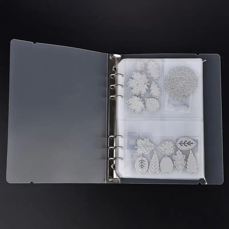A5 6-Hole Strap Storage Clip Folders Scrapbook Cutting Die Storage Organizing Sticker Transparent Bag Book Booklet