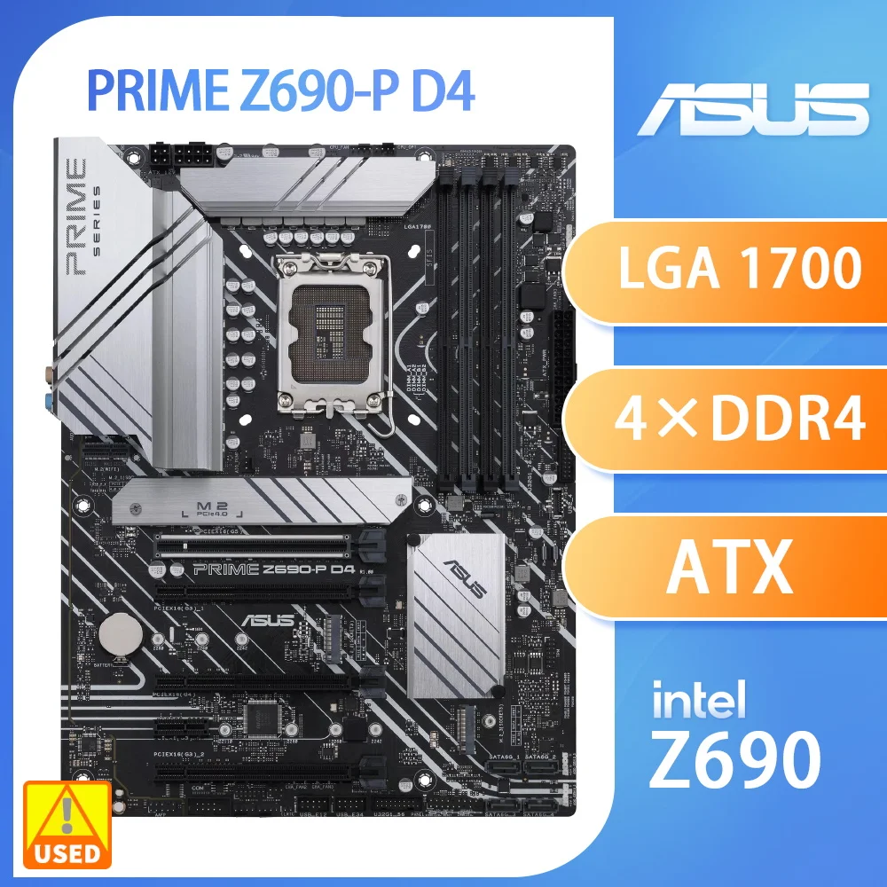 Scheda Madre Usata, Asus Prime Z690-P D4 Ddr4 128Gb Pci-E 5.0 3Xm. 2 Sata Iii Atx Usb 3.2 Porta Ethernet Rj45 Intel Z690 Lga 1700
