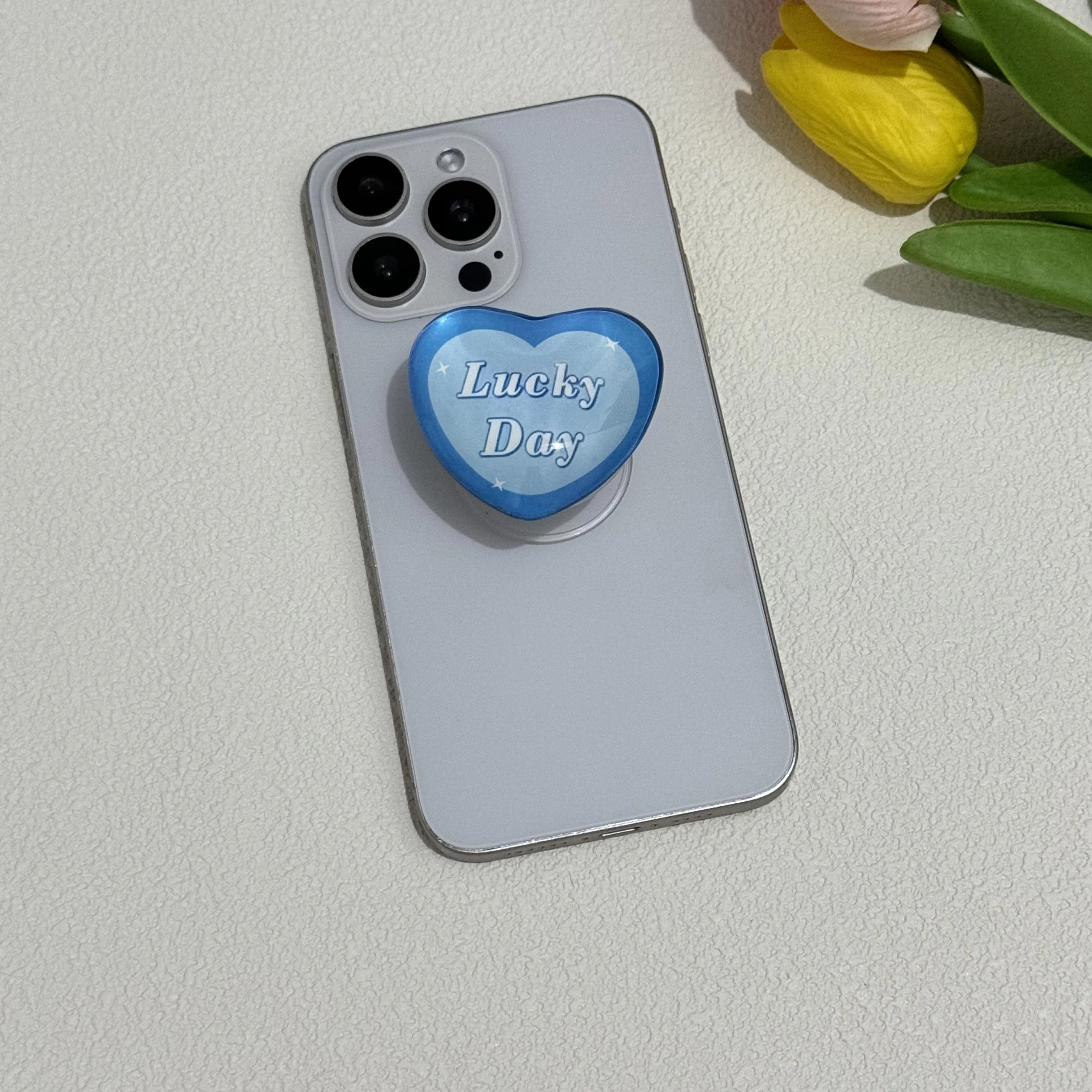 Love Heart Design Foldable Adhesive Phone Stand