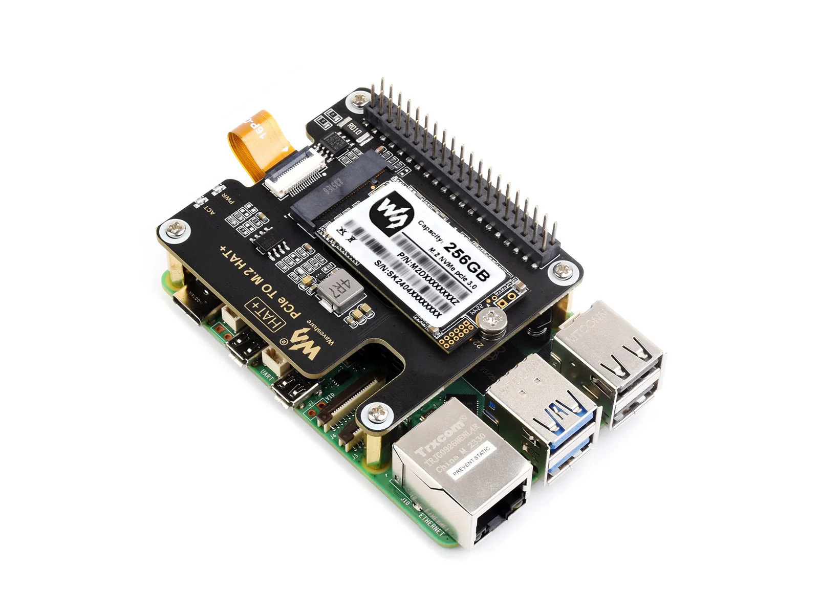 Waveshare SK M2 NVME 2242,  ָ Ʈ ̺, ǰ 3D TLC ÷ ޸, NVMe , M.2 ̽, 128GB, 256GB
