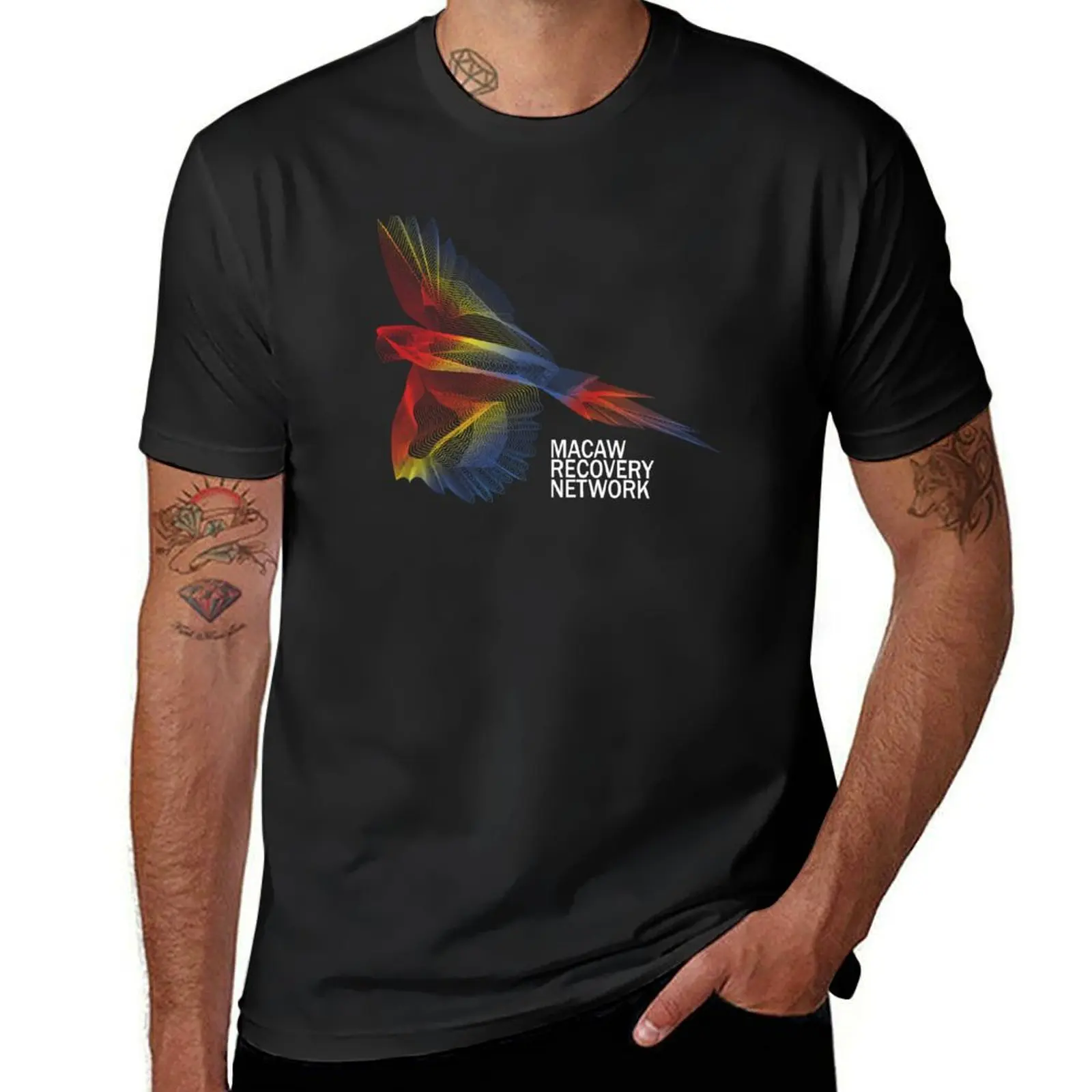 

Scarlet Macaw Print - Macaw Recovery Network T-Shirt summer top cute tops summer clothes heavyweight t shirts for men