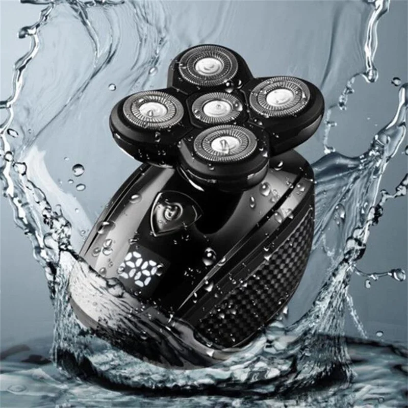 Electric Shaver Wet Dry Electric Head Shaver For Bald Man 5D Bold Hair Razor Close Shaving Machine Skull Clipper Male Face Stubble Beard Trimmer