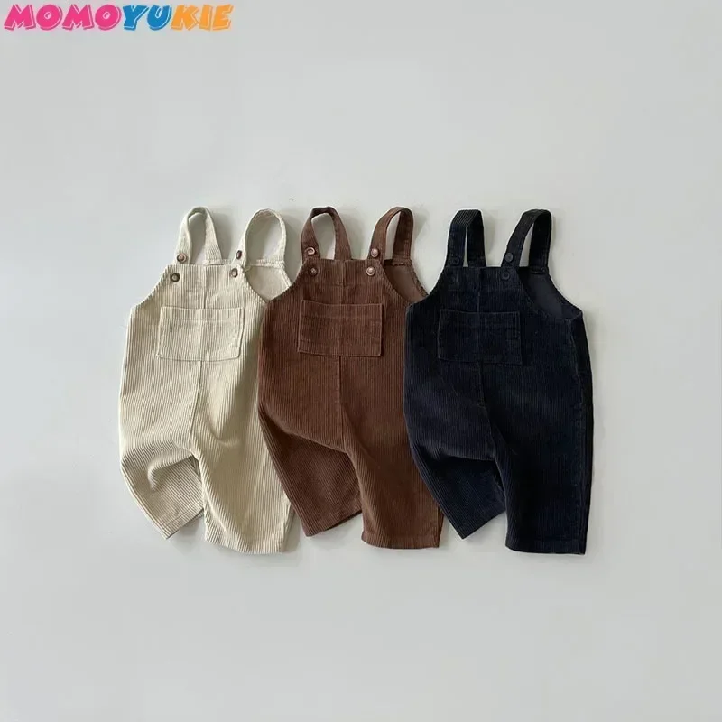 Newborn Clothes Boy's Corduroy Jumpsuit 2023 Autumn Winter Jumpsuits Baby kids clothes Girl's romper Casual Bib Pants Overalls 2