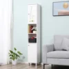 Kleankin Tall Bathroom Storage Cabinet with Mirror, Wooden Freestanding Tower Cabinet with Adjustable Shelves for Bathroom 5