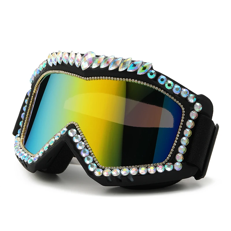 Steampunk Oversized Diamond Ski Sunglasses