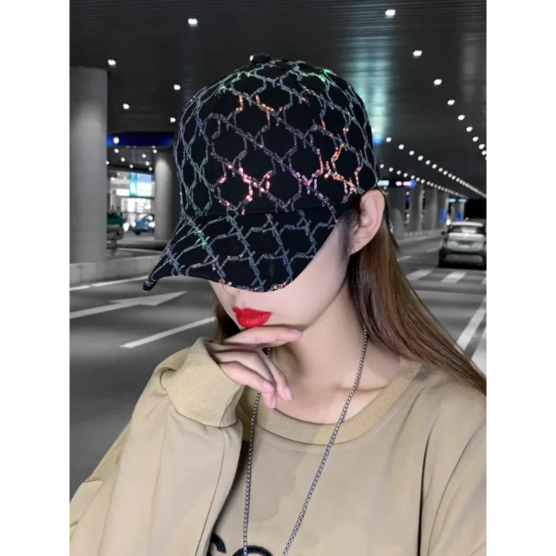 

Women's Summer Hat All-match Cap Sequin Fashion Western Style Spring and Autumn Winter Women's Baseball Cap Panama Women's Cap