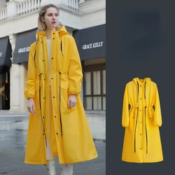 Unisex Long Full - Body Waterproof Rain Poncho - M  150 - 160cm (Yellow)