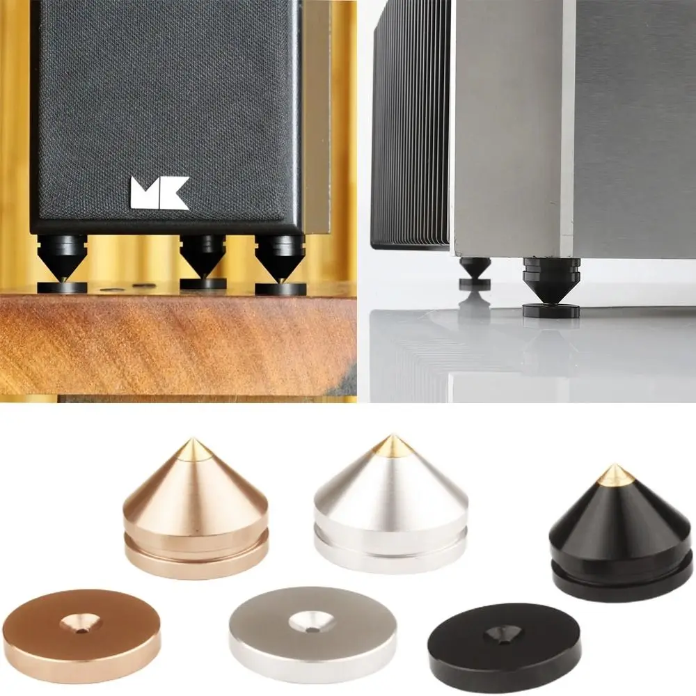 

Speaker Stand Feet Foot Pad Aluminium Alloy Metal Spikes Cone Floor Foot Nail for Loudspeakers Shoes Spike Shock Absorber