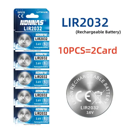1-10PCS LIR2032 Button Battery 2032 3.6V Rechargeable Battery Lithium Cell Coin Batteries for Car Keys with charge - Image 8