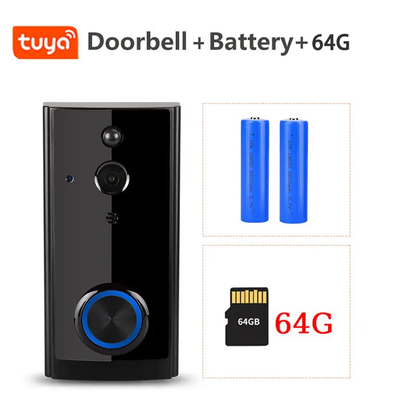 wireless door intercom Tuya Smart Home Video Doorbell Camera 1080P Wireless WIFI Intercom with Battery/ AC Powered PIR Detection Door Bell Alarm Chime video intercom system for home Door Intercom Systems