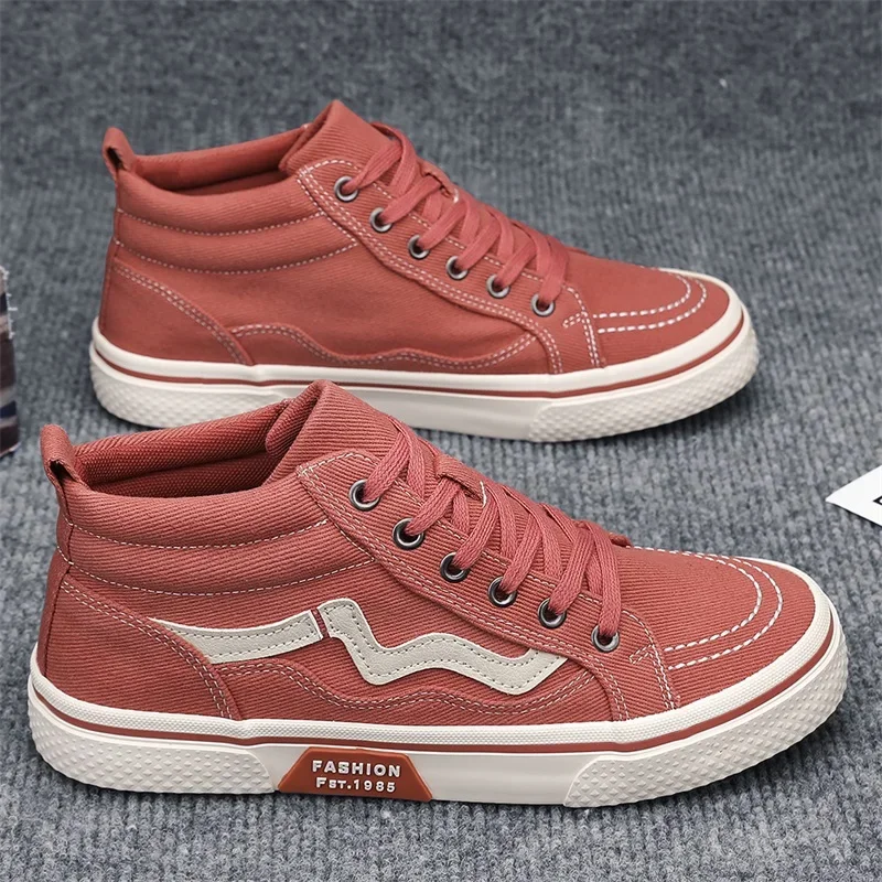 Canvas Shoes Men Sneakers Fashion Trend Style Couple Skateboard Casual Round Toe Lace Up Vulcanized Bottom