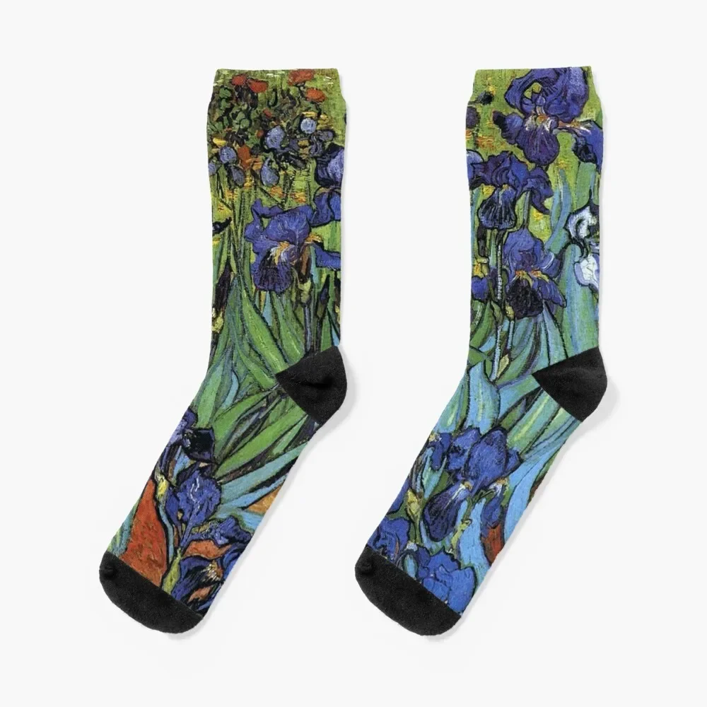 

Van Gogh Irises Purple Fine Art Socks cartoon basketball Woman Socks Men's