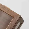 Household Tea Set Display Box Dust-Proof Teacup Transparent Glass Storage Box Tea Room Desktop Wooden Display Cabinet 1PCS LE307 4