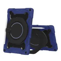 Heavy Duty Rugged Ring Case for Tablets - Shockproof Protective Cover (Dark Blue)