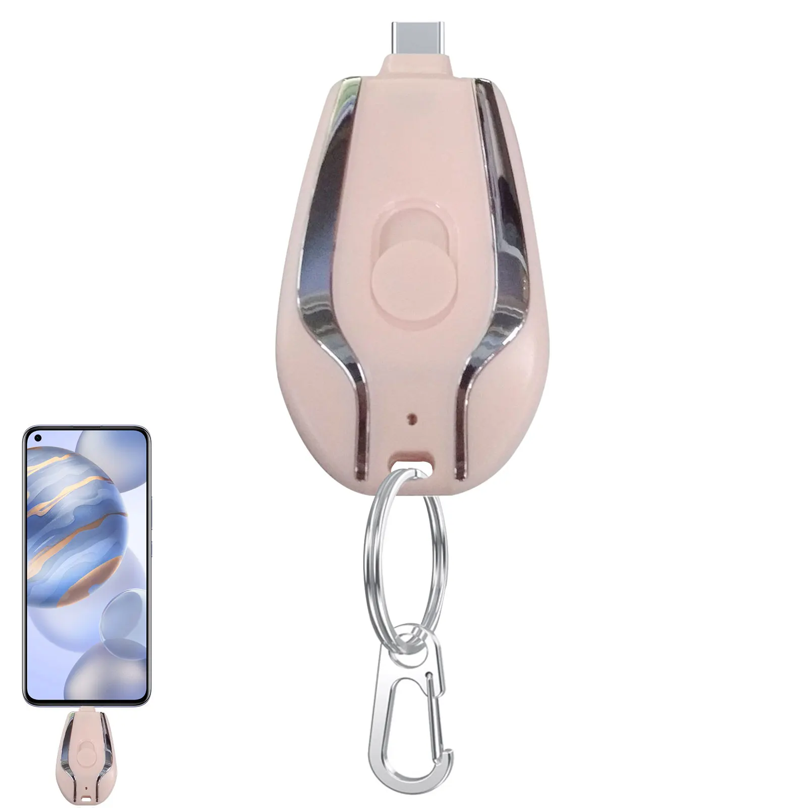 

1500mAh Mini Power Pod Charger Phone Charging Unit For Phone Fast Charging Ultra-thin Compact Keychain Portable Power Supply