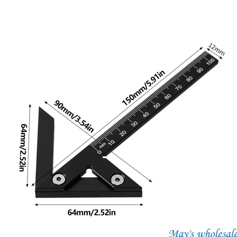 공예 및 DIY 프로젝트에 이상적인 명확한 영국 마킹 마킹 눈금자를 갖춘 경량 알루미늄 측정 스케일 448A