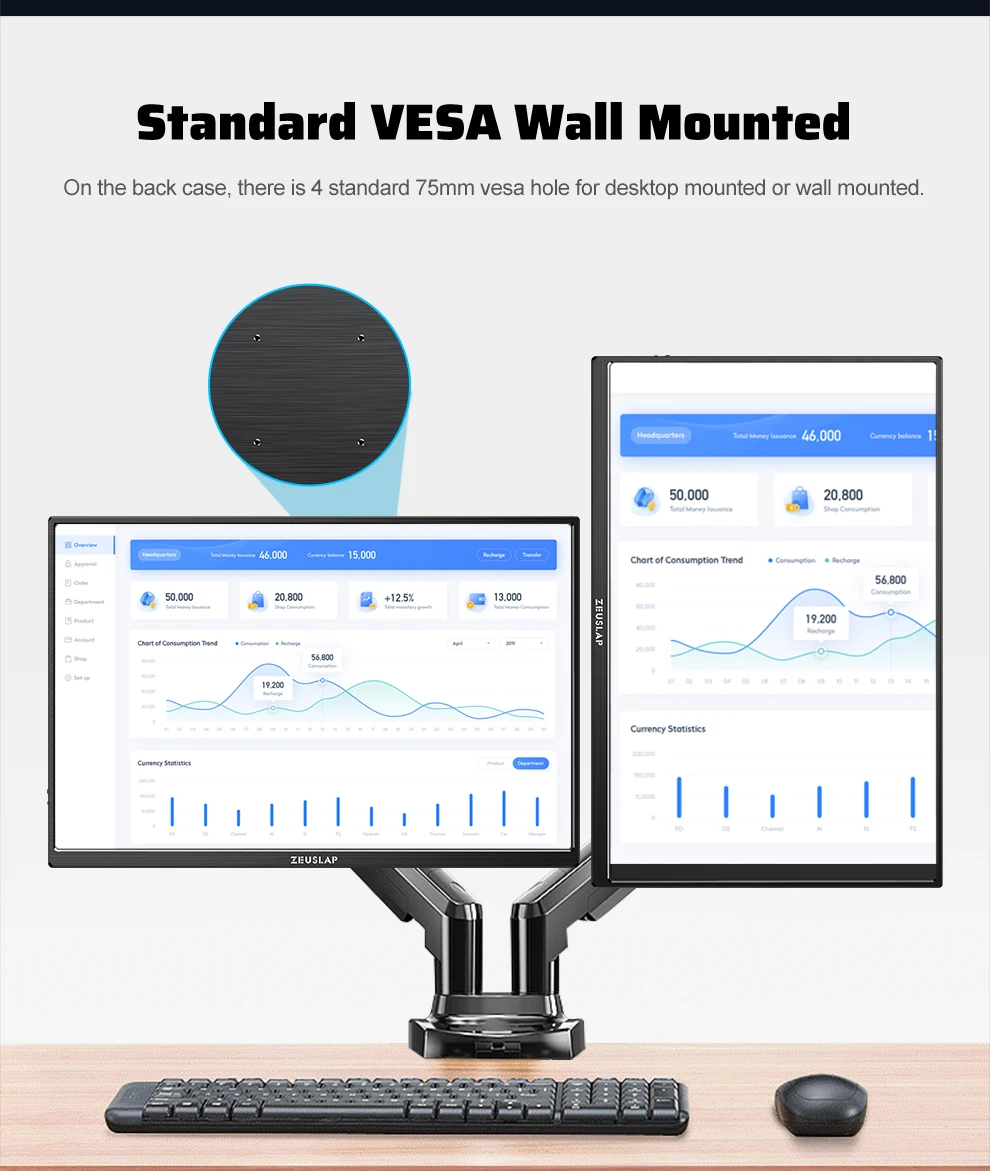 ZEUSLAP 16" 2,5K 144 Hz Tragbarer Monitor 2560*1600 16:10 100 % sRGB 500Cd/m² Reise-Gaming-Display für Laptop Switch PS4 Ps5 Xbox