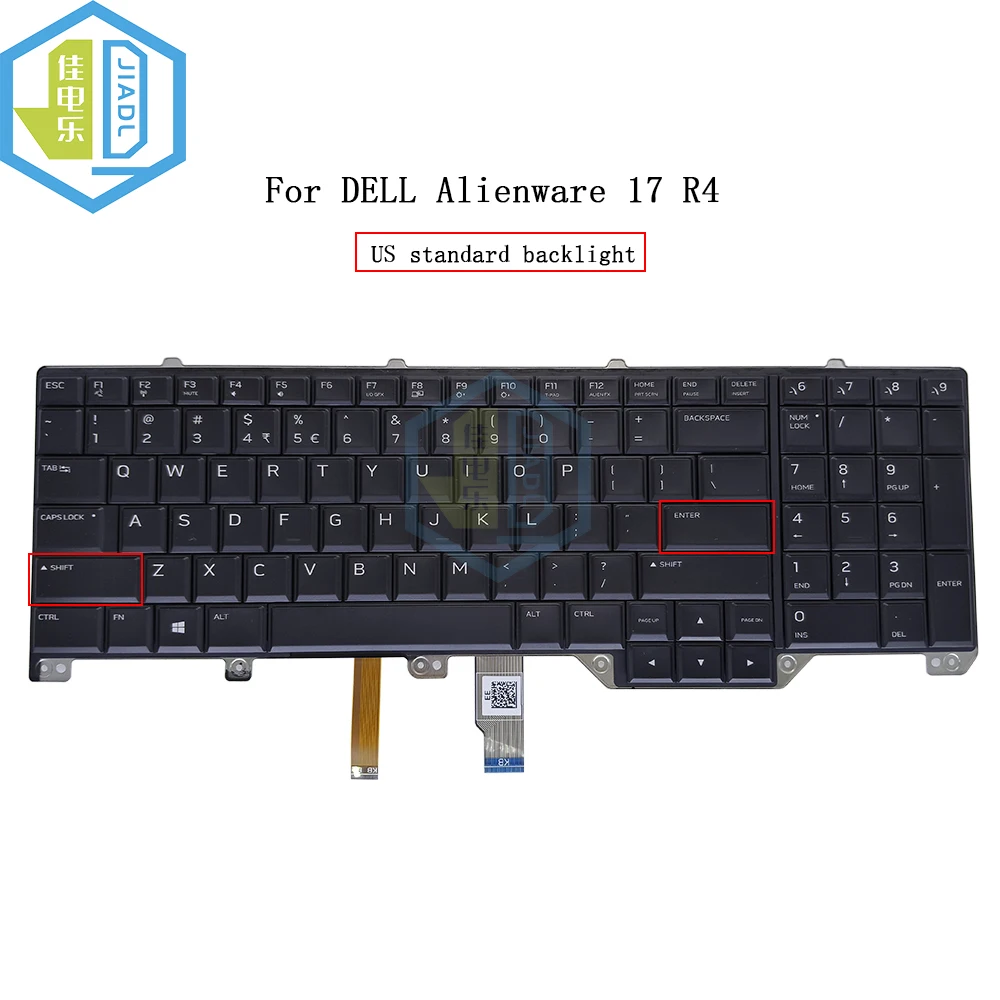 

Notebook PC Backlit Keyboard English US For Alienware 17 R4 R5 For DELL 17R4 0CF2YW CF2YW USA Backlight Light Keyboards/Teclado
