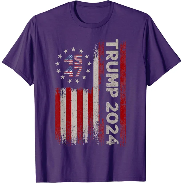 Trump 2024 T Shirt 45 47 President America Flag Graphic T Shirts Mens Clothing T-shirt Fashion Streetwear Casual Women Tops Tee 6