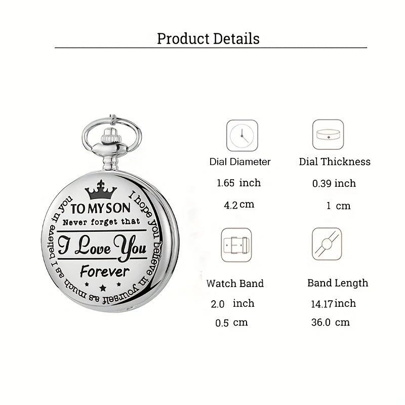 Commemorative gold circular Quartz Pocket Watch as my son's birthday gift Christmas waist chain