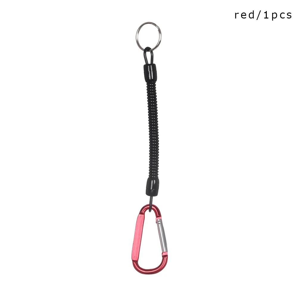 1PC Taktische Versenkbare Frühling Elastische Seil Tragbare Angeln Lanyards Outdoor Wandern Camping Karabiner Anti-verloren Telefon Schlüsselbund – Detail 12