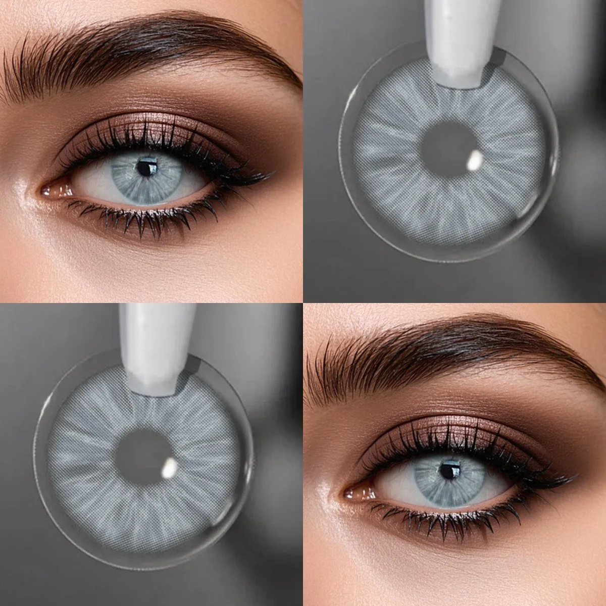 VisuaShow Metcolor Grey Soft Contact Lenses - Enhancing Daily Eye Beauty